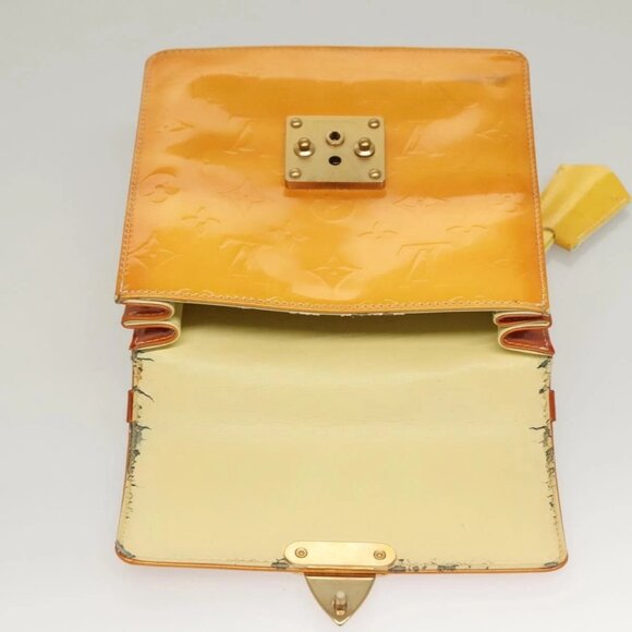 LOUIS VUITTON Monogram Vernis Spring Street Bag Lime Yellow M91068 Auth BA4452 - Picture 14 of 16